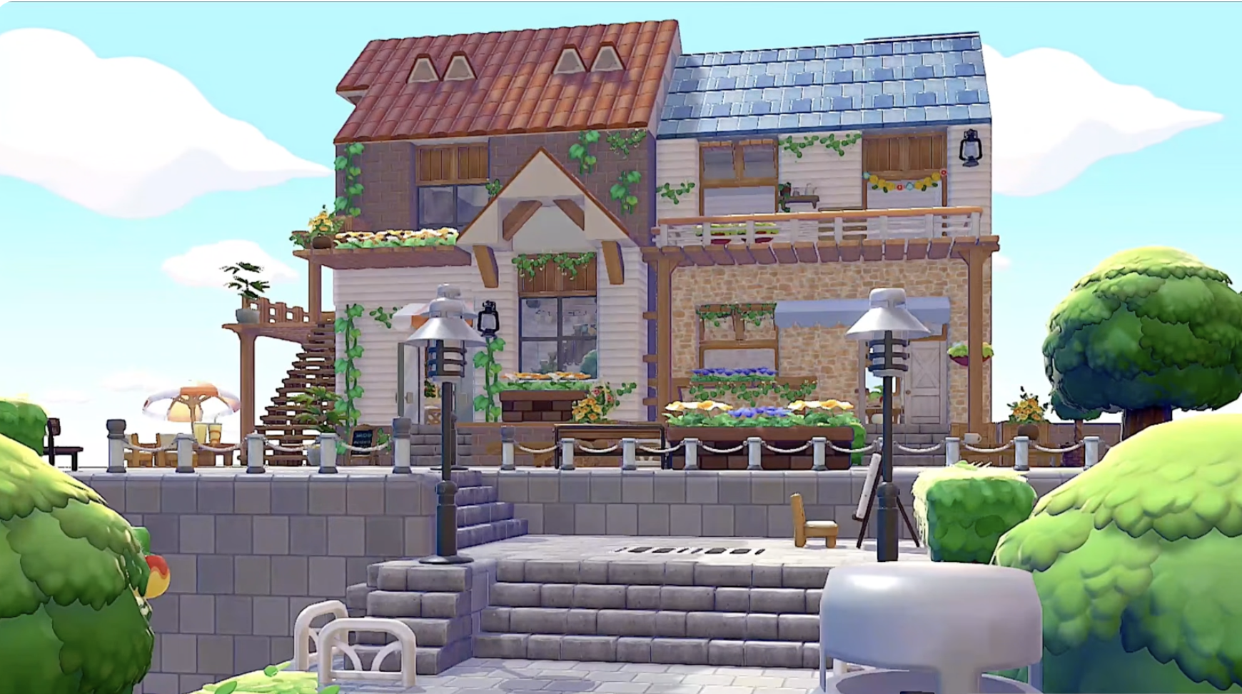 Coastal Town Shops and Angled Park full build screenshot