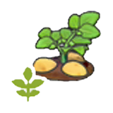 Blooming potato plant figure