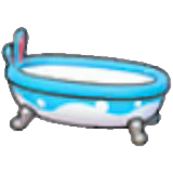Bouncy blue bathtub figure