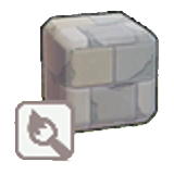 Damaged stone tiling figure