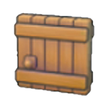 Large wooden door figure