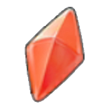 Red crystal fragment figure