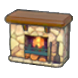 Stone fireplace figure