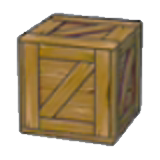 Worn wooden crate figure