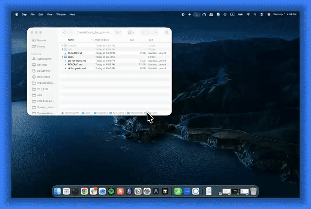 Demo: opening Claude Code in a project folder and starting a conversation