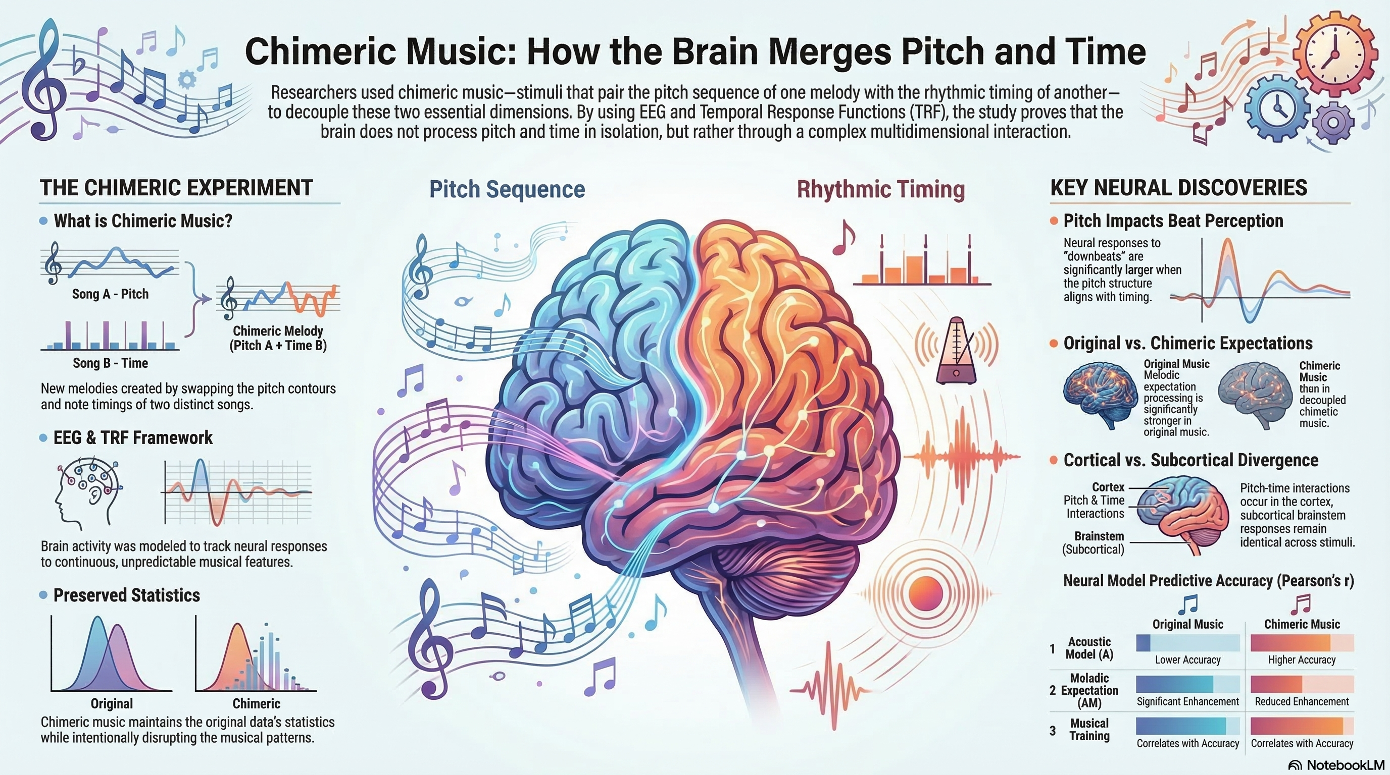 Chimeric Music Reveals an Interaction of Pitch and Time in Electrophysiological Signatures of Music Encoding